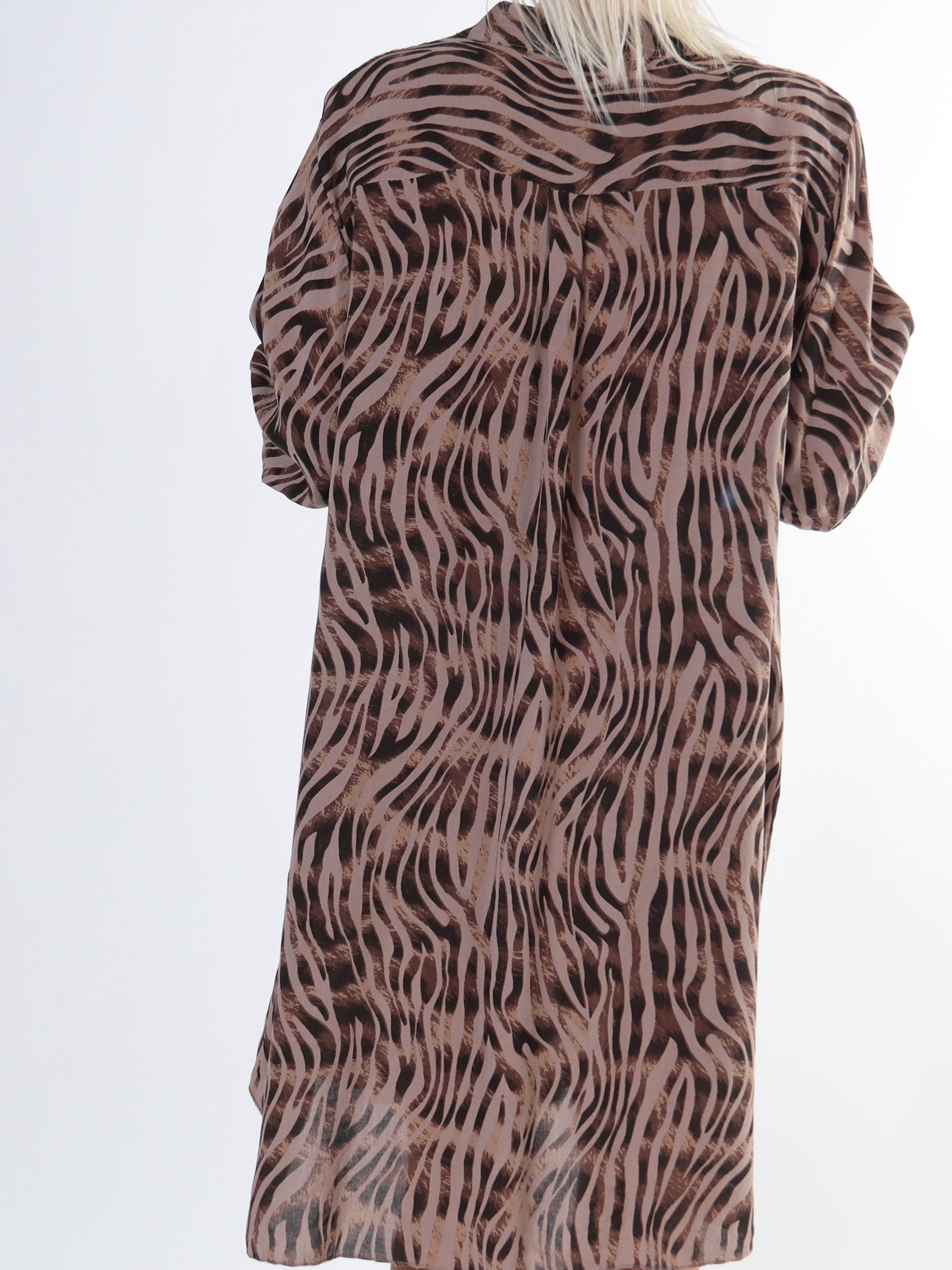 Firenze - Bomullsskjorta med djurränder i plusstorlek